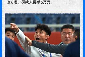 重罚！中足联官方：西海岸主帅郑智辱骂裁判，禁赛6场+罚款6万